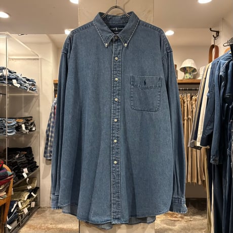 Ralph Lauren　CLASSIC FIT　L/Sボタンダウンシャツ　デニムシャツ　ラルフローレン　Size XXL　(S5499)