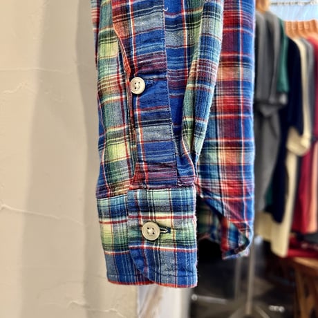 Ralph Lauren　 ボタンダウンシャツ　 CLASSIC FIT　 マドラスチェック柄　(S2665)