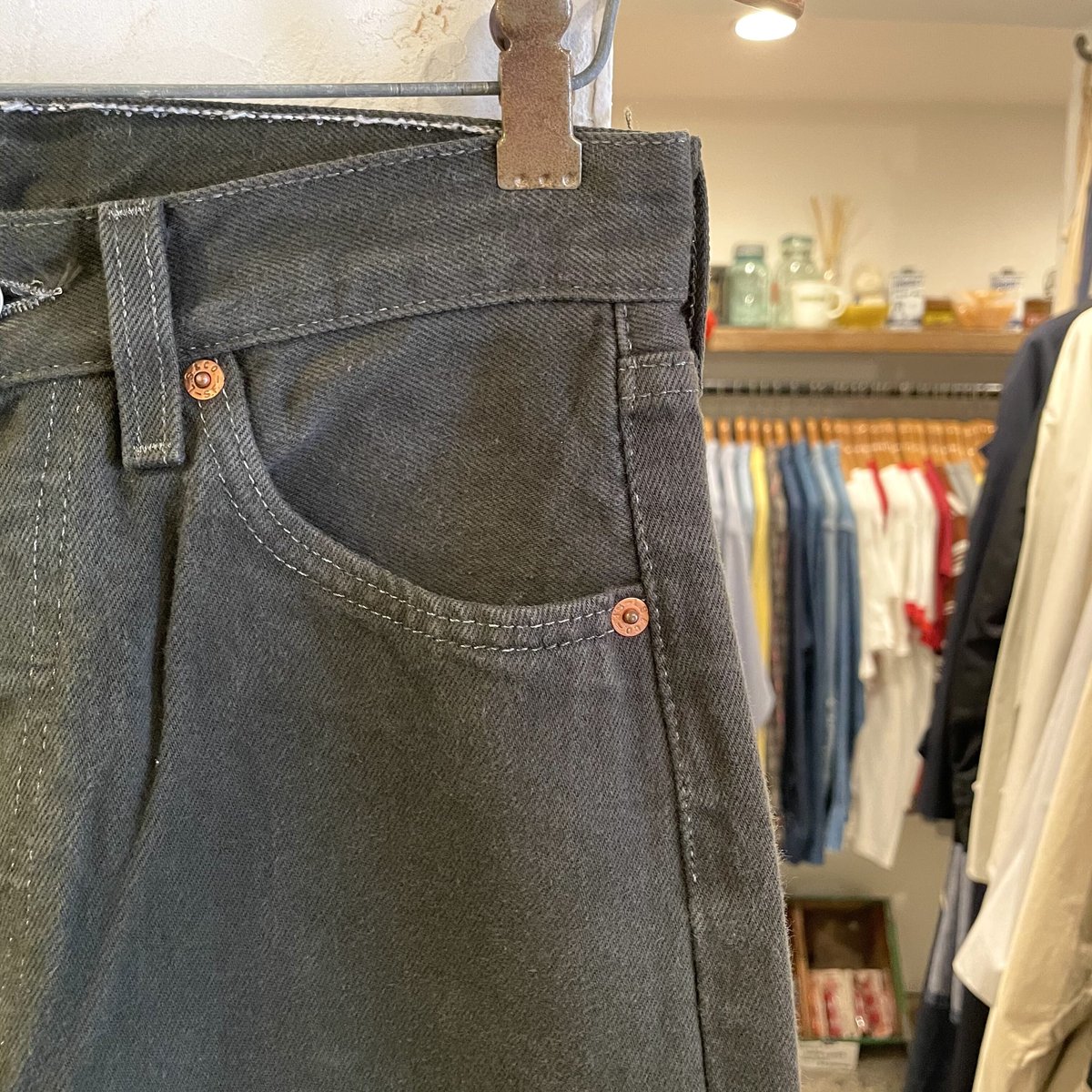 Levi's 501 90年代 カラーデニム 後染め モスグリーン USA製 Levi's 501 90年代 カラーデニム 後染め モスグリーン USA製