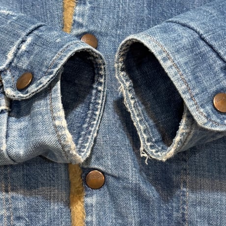 70s　Wrangler　ボア デニムジャケット　USA製　Size 42　ラングラー　雰囲気系　(S5330)