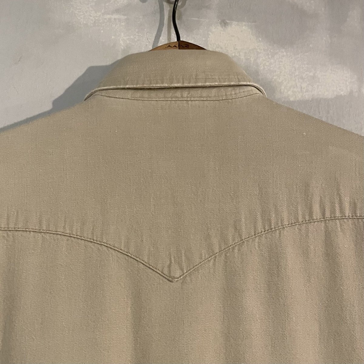 70s Lee L/S ウエスタンシャツ コットン USA製 ベージュ (S2894