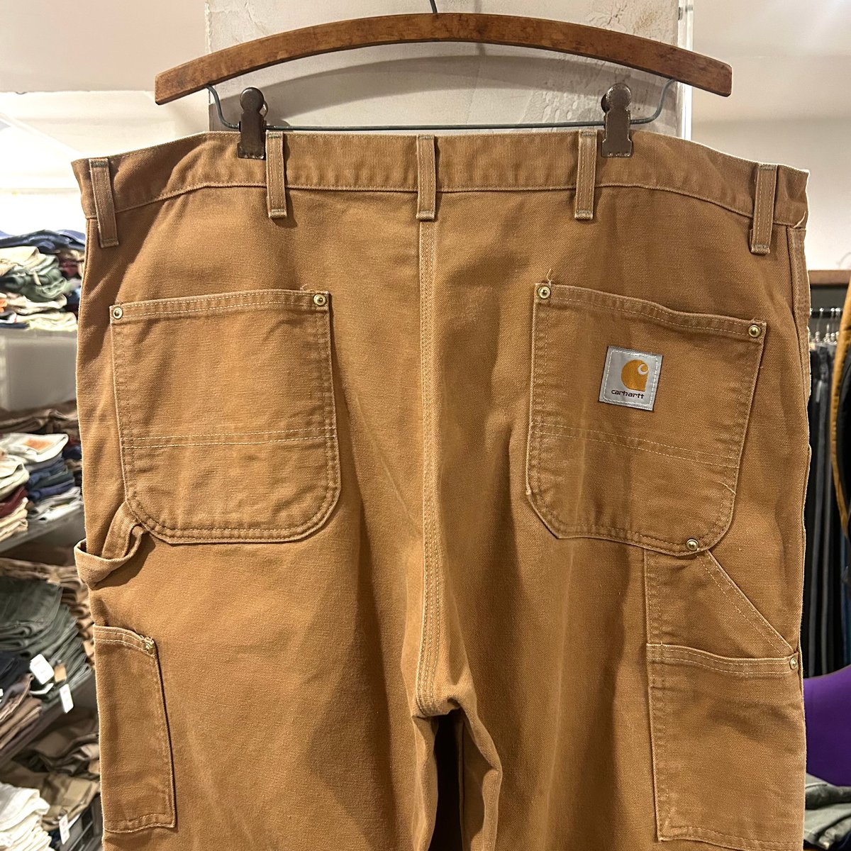 90s カーハートダッグパンツ　ダメージ 90s USA製 carharttカーハート ダメージ ダブルニー ダック地