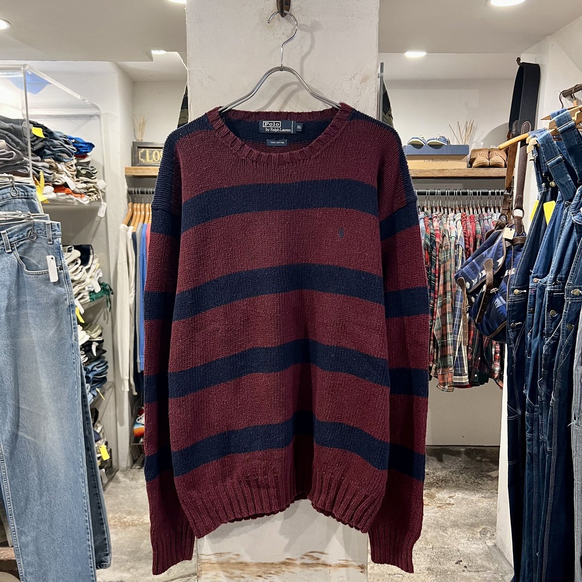 美品 ラルフローレン ニット セーター コットン100％ ボーダー柄