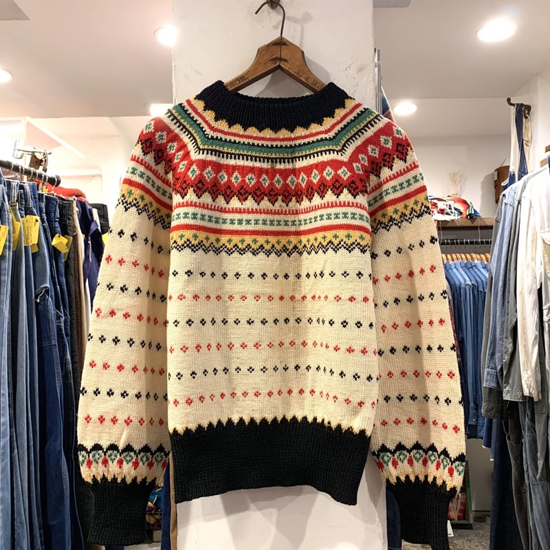 50s PAUL MAGE ノルディック柄 ウールセーター ニット 50s PAUL MAGE ノルディック柄 ウールセーター ニット