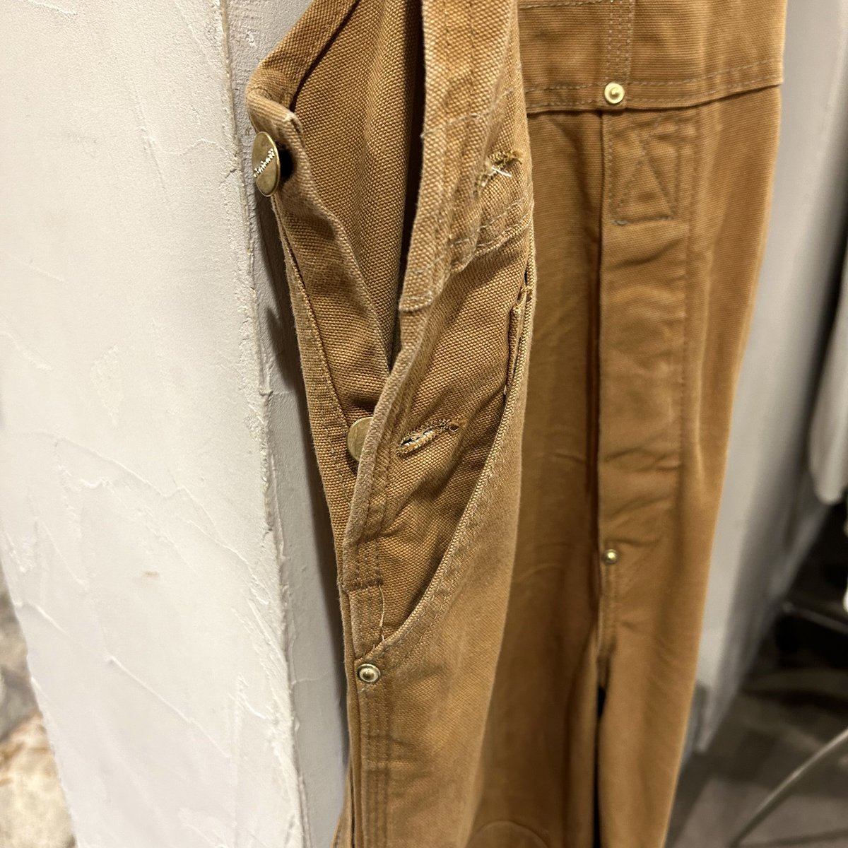 90s Carhartt ダック地 オーバーオール ダブルニー カーハート