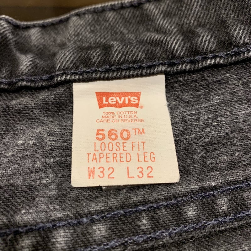 90s Levi's 560 後染めブラック テーパードシルエット USA製 90s Levi's 560 後染めブラック テーパードシルエット USA製
