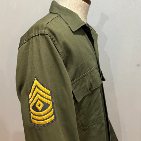 60s　TEXAS STATE GUARD　テキサス州防衛隊　ユーティリティシャツ　Size MEDIUM　DEADSTOCK　筒袖　ミリタリーシャツ　(S5363)
