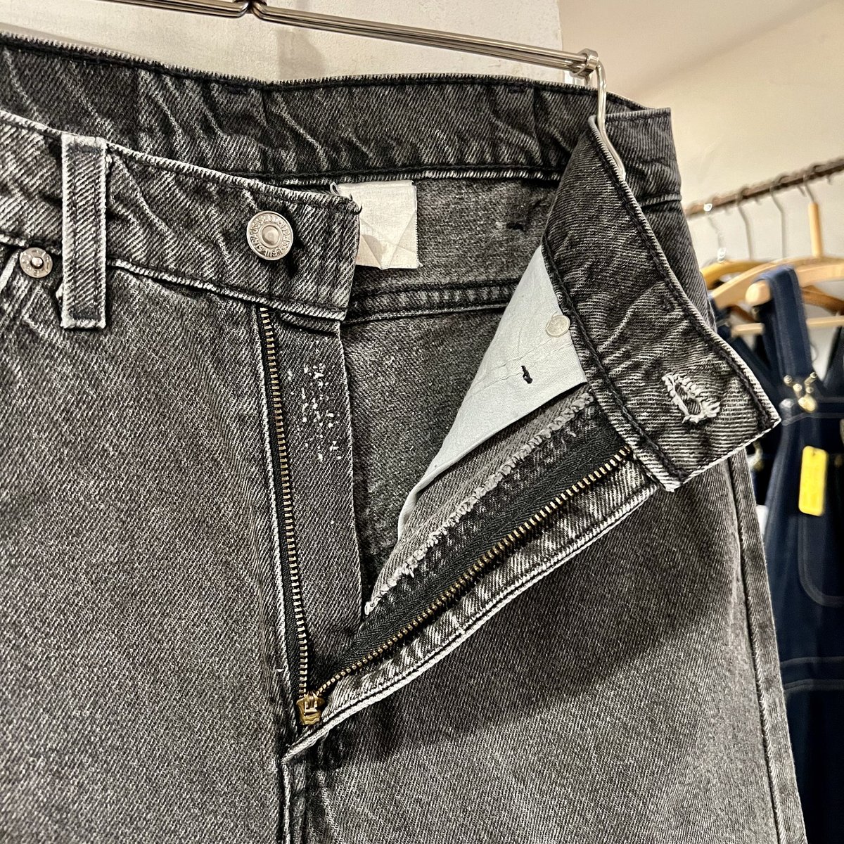 90s~ Levi's 505 後染め ブラックデニム ボタン裏522 オレンジ 90s~ Levi's 505 後染め ブラックデニム ボタン裏522 オレンジ
