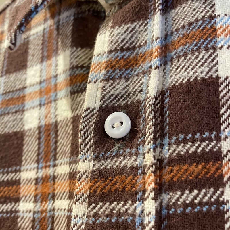 BIG MAC 70s USA製 チェック柄 ブラウン系 フランネルシャツ (S0541) |