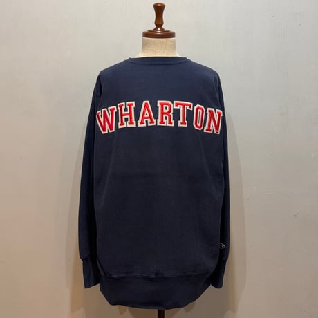 90s　Champion　リバースウィーブ　Reverse Weave　USA製　WHARTTON　刺繡タグ　チャンピオン　(S4948)