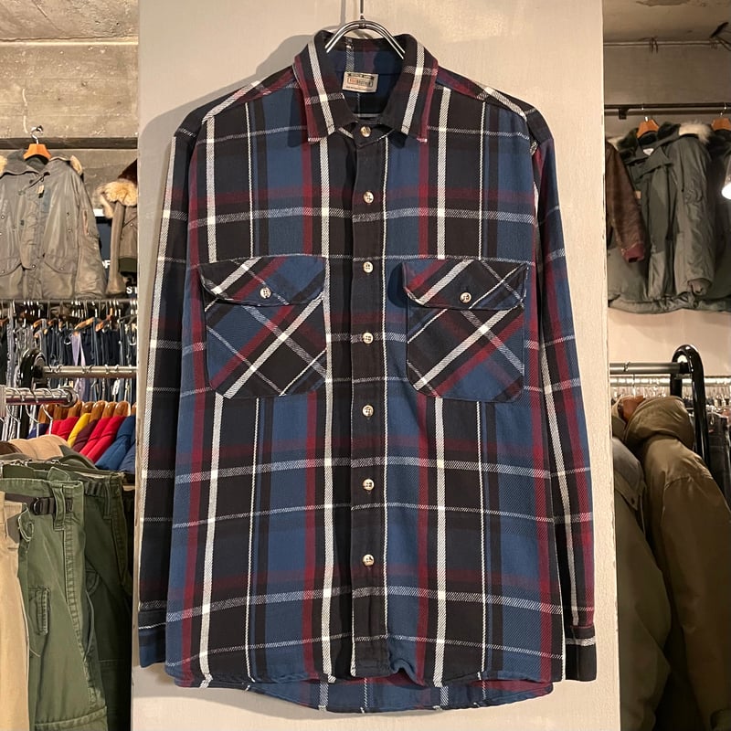 80s～ FIVE BROTHER L/S ネルシャツ Size L コットンシャツ ファイブ