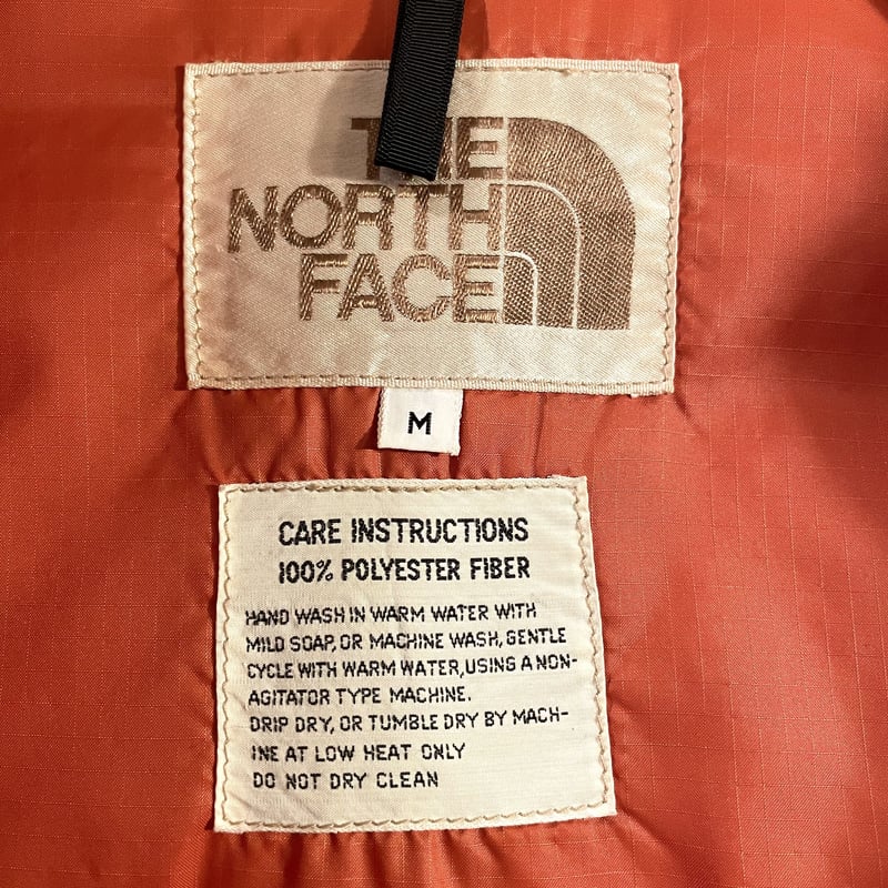 70s THE NORTH FACE ダウンベスト 茶タグ オレンジ USA製 ノース