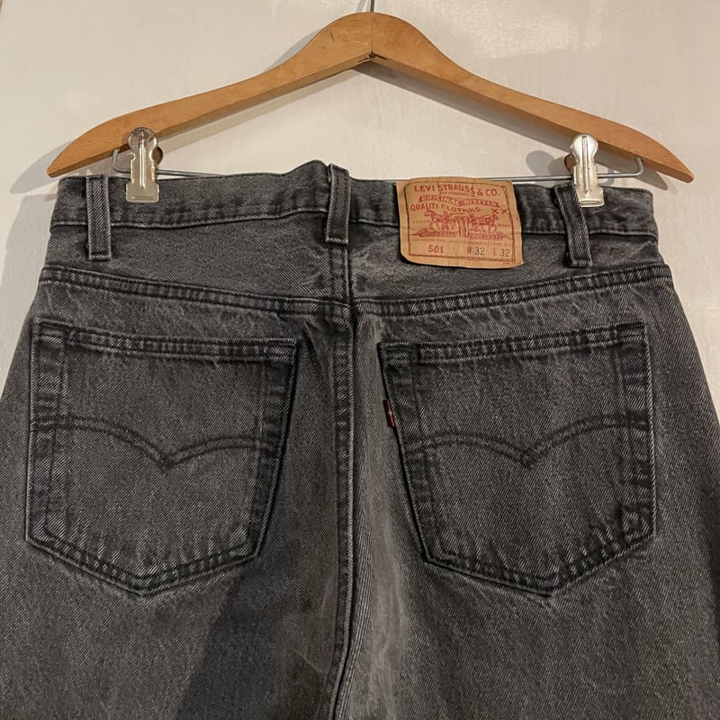 色落ち◎ W42L32 リーバイス501XX 後染めブラック Levi's 墨黒