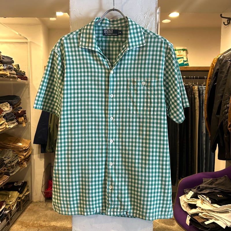 ラルフローレン 半袖チェックシャツ XXL 90s Polo by Ralph Lauren CLAYTON S/Sオープンカラーシャツ