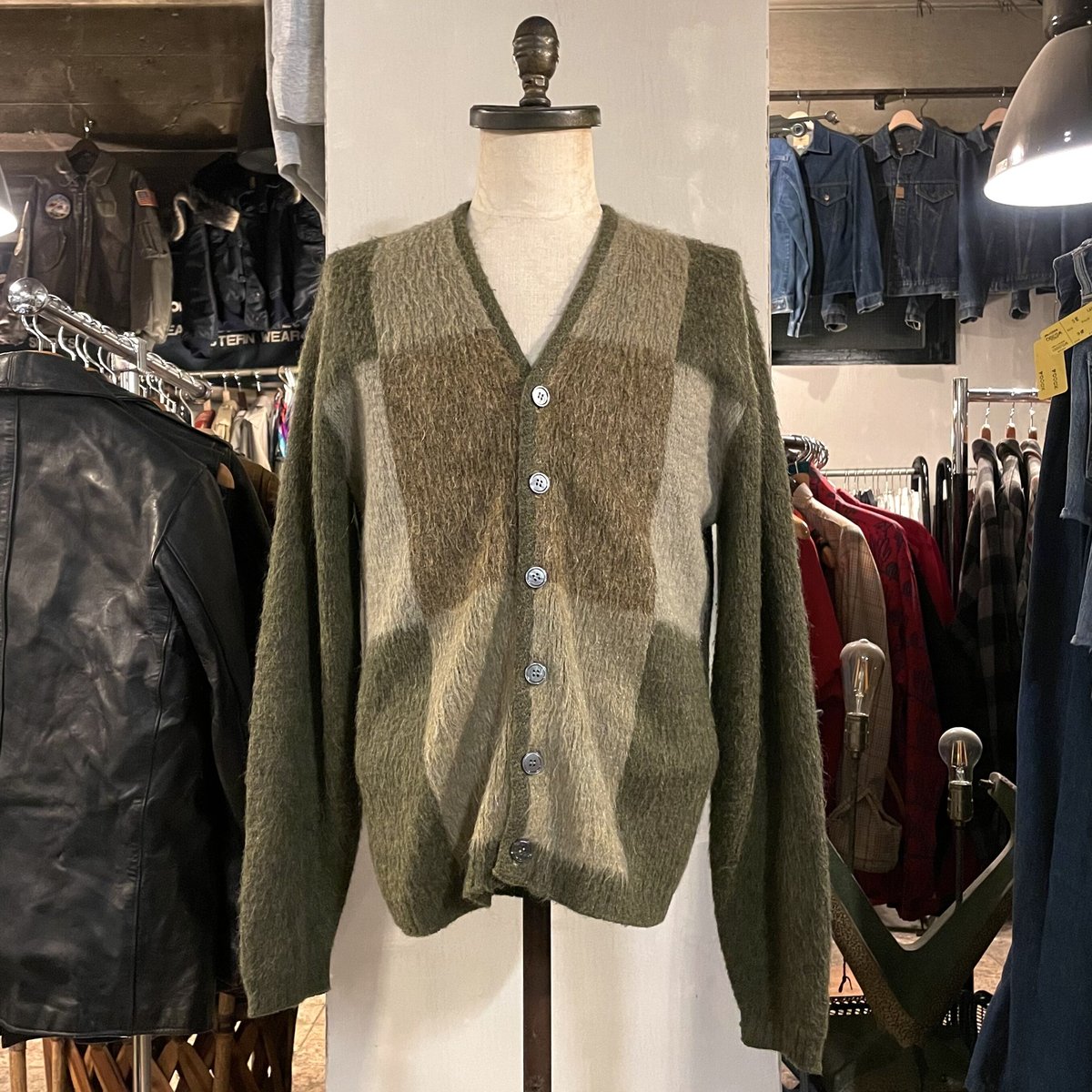 60s CAMPUS Vintage Mohair Cardigan モヘアカーディガン US...