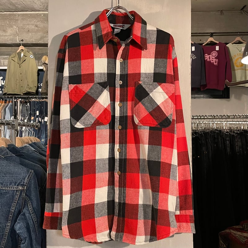 80s BIG MAC L/S ネルシャツ USA製 Size L ビッグマック (S4613