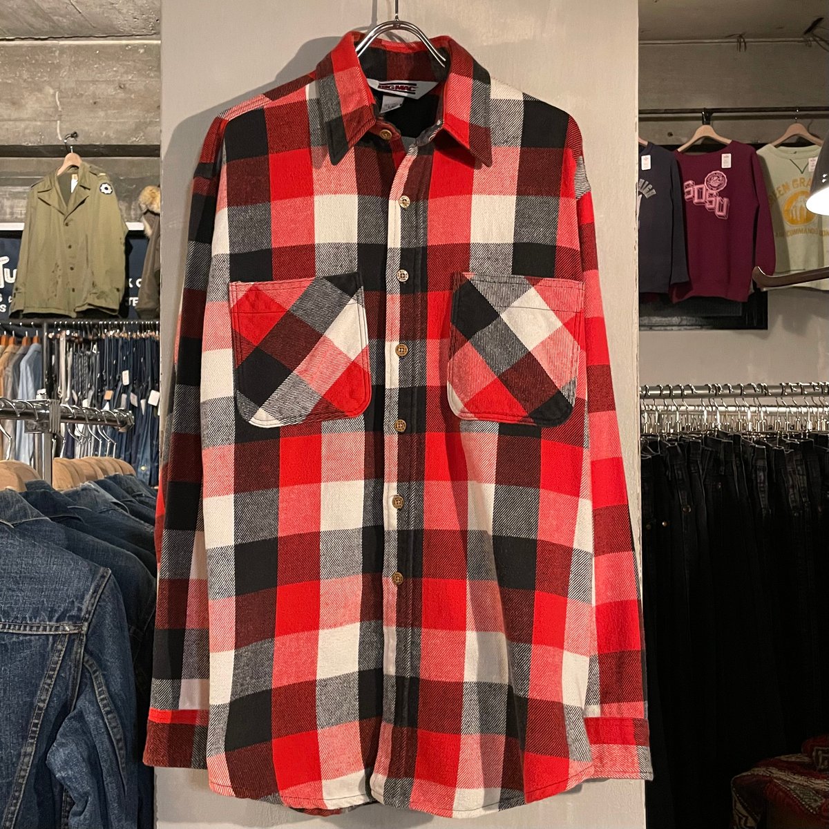 80s BIG MAC L/S ネルシャツ USA製 Size L ビッグマック (S4613