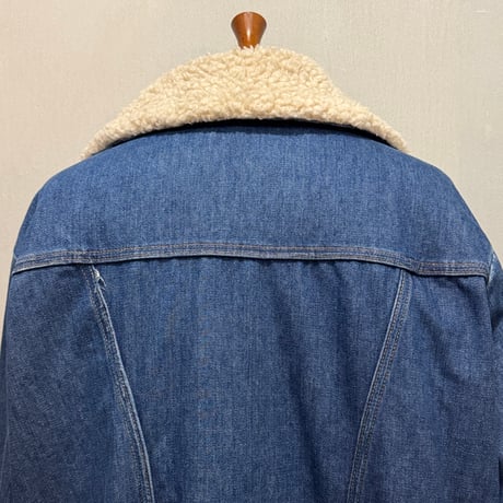 70s　Wrangler　WRANGE COAT　USA製　XL　ランチコート　デニムボアジャケット　ラングラー　(S5112)
