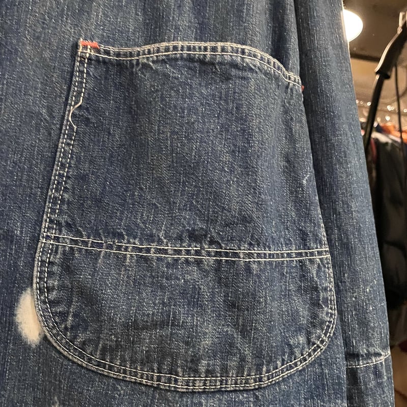 50s Vintage Denim Cover All デニムカバーオール インディゴ染 50s Vintage Denim Cover All デニムカバーオール インディゴ染