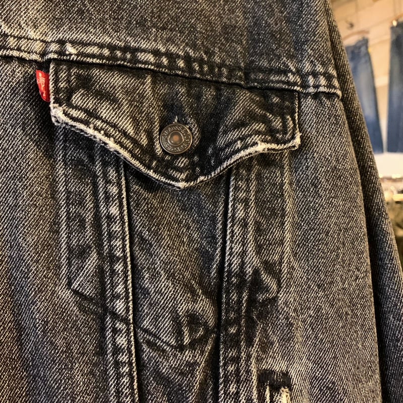 80s Levi's 70507 ブラックデニムジャケット 先染め ビッグサイズ 4つ