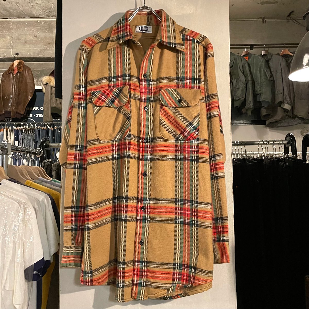 70s Mr.Leggs L/S ネルシャツ DEAD STOCK USA製 Size M コ 70s Mr.Leggs L/S ネルシャツ DEAD STOCK USA製 Size M コ