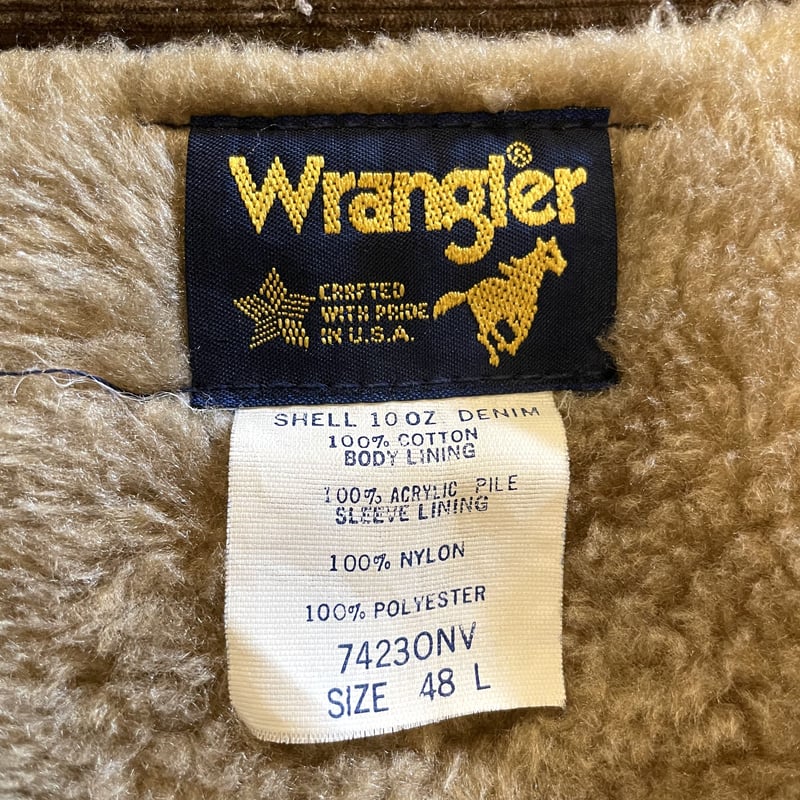 80s Wrangler デニムボアジャケット 74230NV USA製 ラングラー (S28