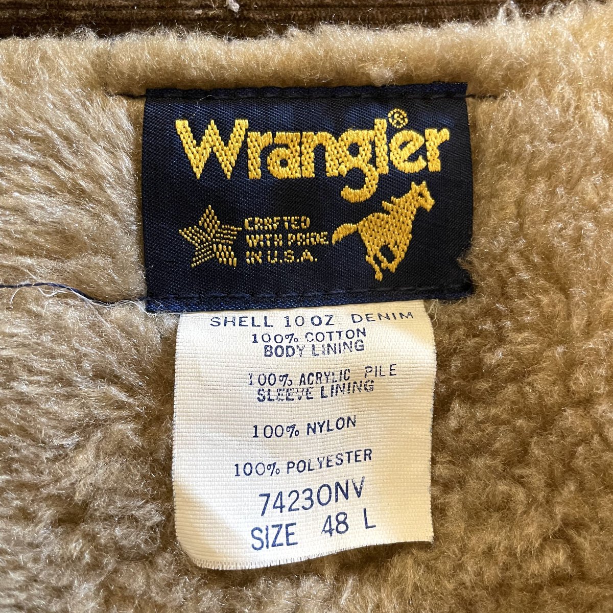 80s Wrangler デニムボアジャケット 74230NV USA製 ラングラー (S28