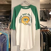 80s　MFB Industries　ベースボールTシャツ　GREEN BAY PACKERS　ラグランスリーブ　　USA製　(S2567)