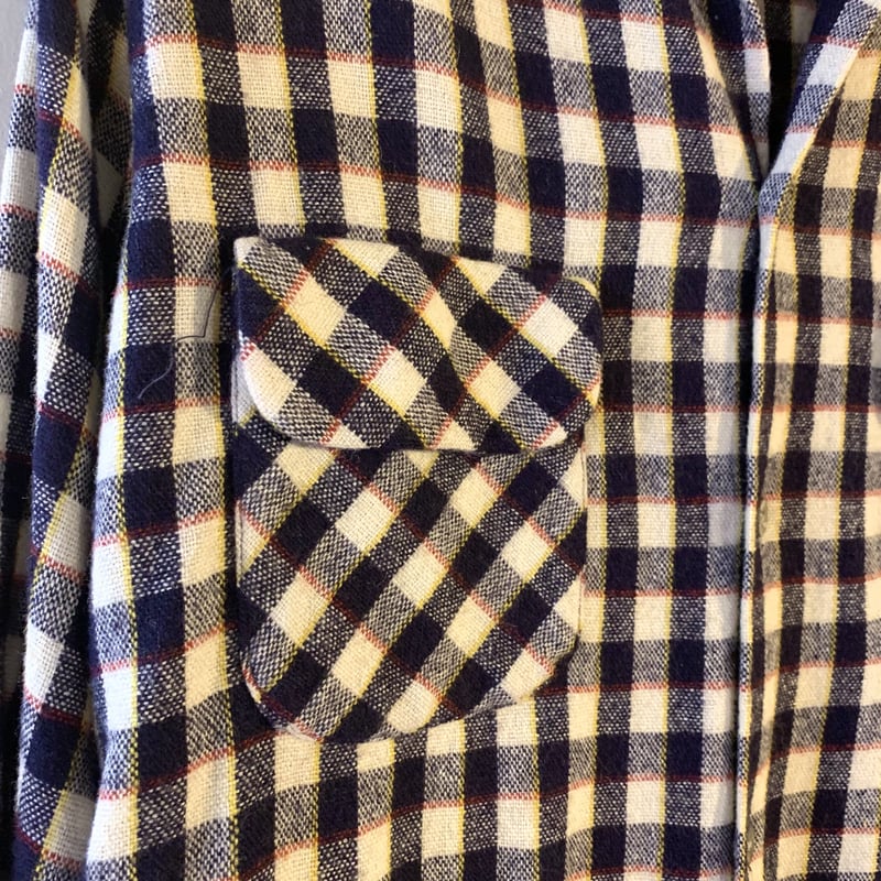 50s TOWNCRAFT Vintage Wool shirt オープンカラーシャツ チェッ