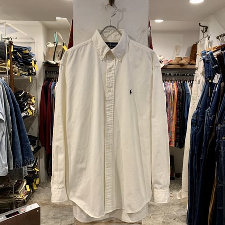 Ralph Lauren　L/S BDシャツ　ボタンダウンシャツ　白シャツ　(S1927)