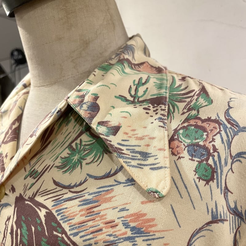 Robert Bruce 40年代 ヴィンテージハワイアンシャツ ネイティブ柄 40s