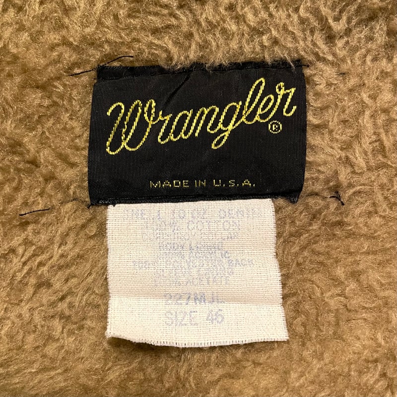 70s Wrangler 227MJL ボア デニムジャケット USA製 Size 46 ラン