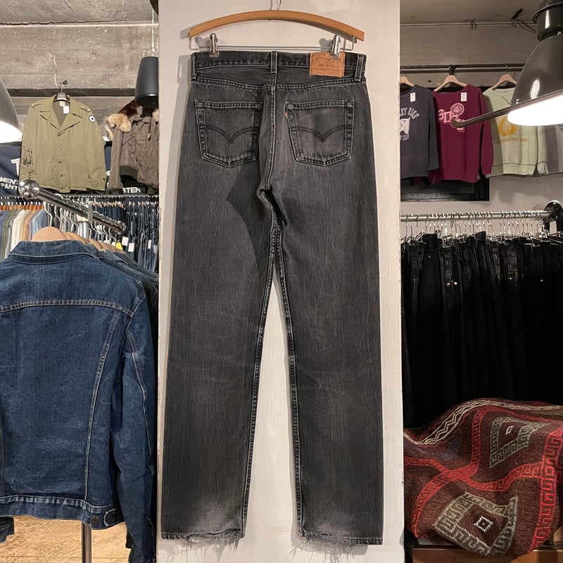 90s Levi's 501 後染めブラックデニム パンツ 30×32 USA製 FOR WO