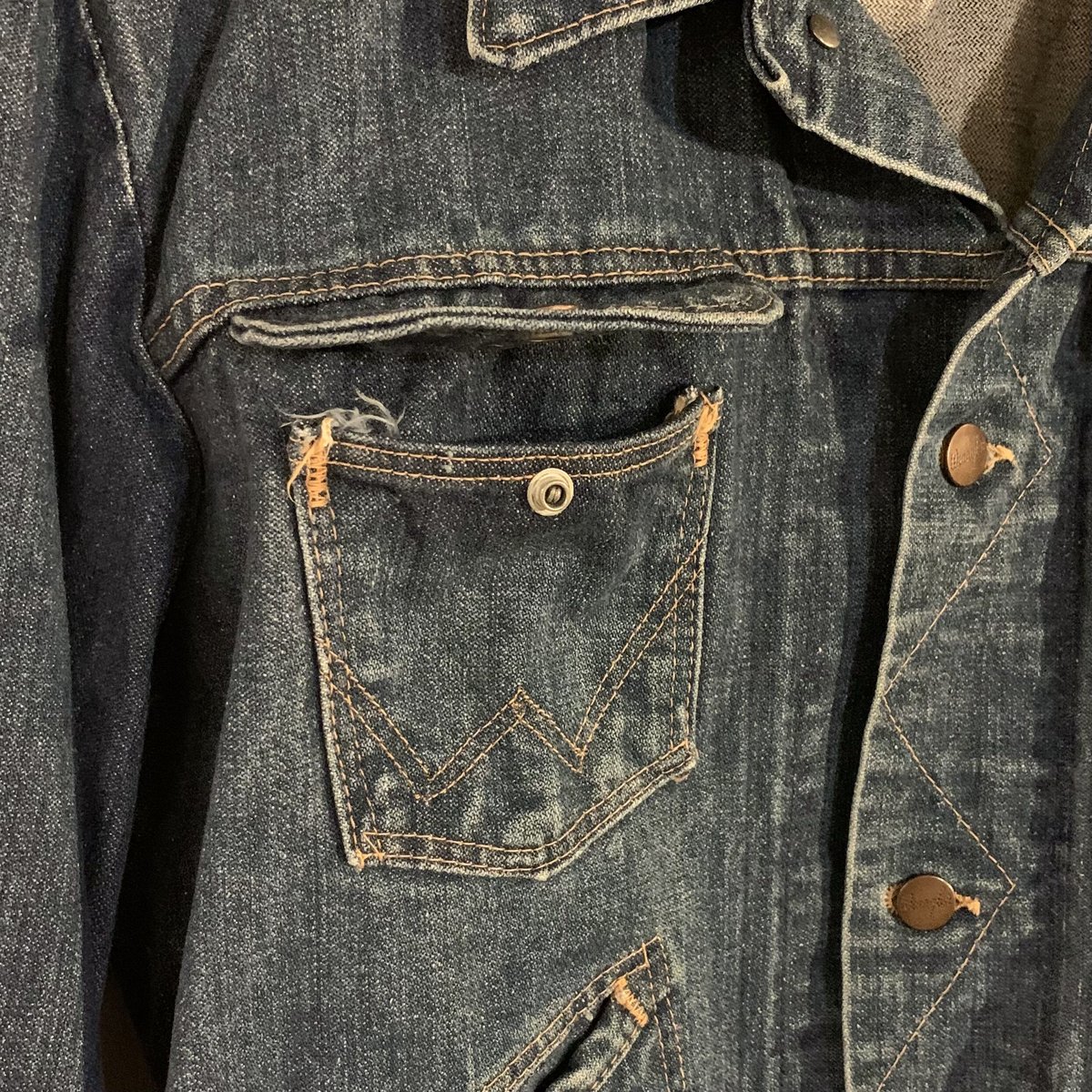 70s Wrangler ラングラー 124MJ デニムジャケット 黒タグ USA製 70s Wrangler ラングラー 124MJ デニムジャケット 黒タグ USA製