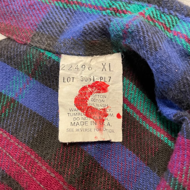 70s FIVE BROTHER L/S ネルシャツ USA製 Size XL ファイブブラザ