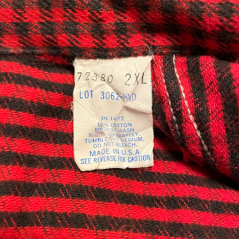 70s FIVE BROTHER L/S ネルシャツ USA製 Size 2XL コットンシャ