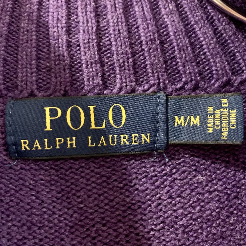 RALPH LAUREN ニット　コットン　コットンニット　紫 Polo Ralph Lauren Crew-Neck Cotton Knit 紫 L ポロラルフローレン