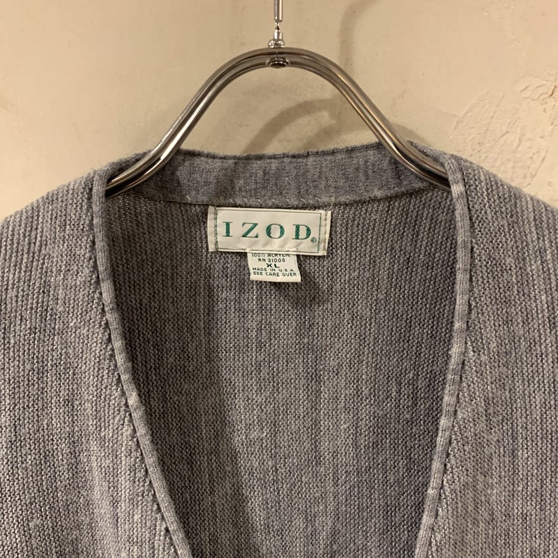 IZOD アクリルカーディガン アイゾッド USA製 グレー XL (S3529 IZOD アクリルカーディガン アイゾッド USA製 グレー XL (S3529