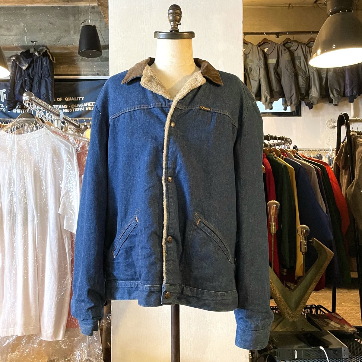 80s Wrangler デニムボアジャケット 74230NV USA製 ラングラー