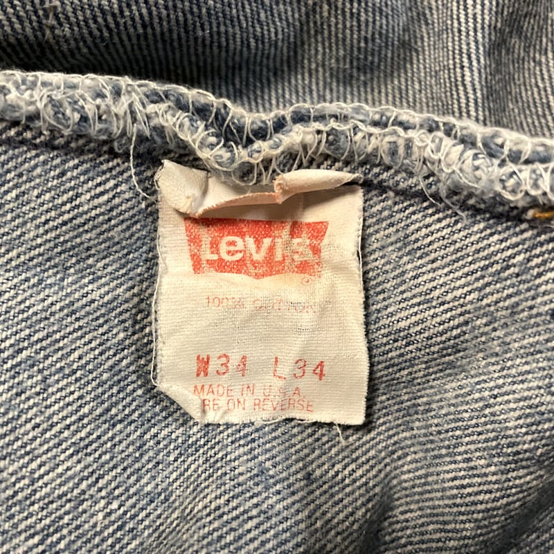 80s usa製 リーバイス 501 0115 ケア入り デニムパンツ 80's Levi's リーバイス 501-0115 デニムパンツ 内股シングル 赤