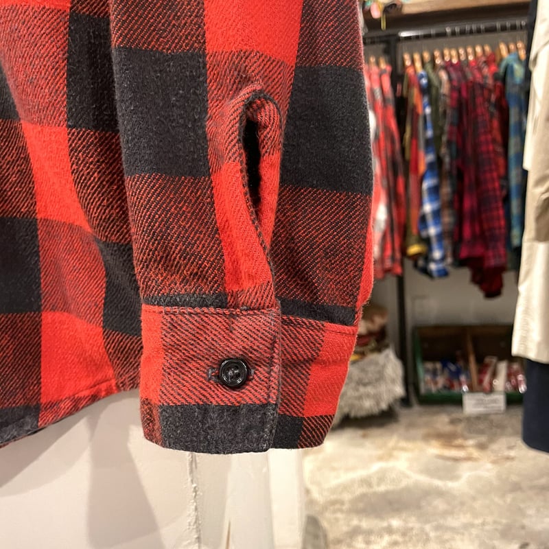 FIVE BROTHER 70s USA製 バッファローチェック 赤x黒 フランネル