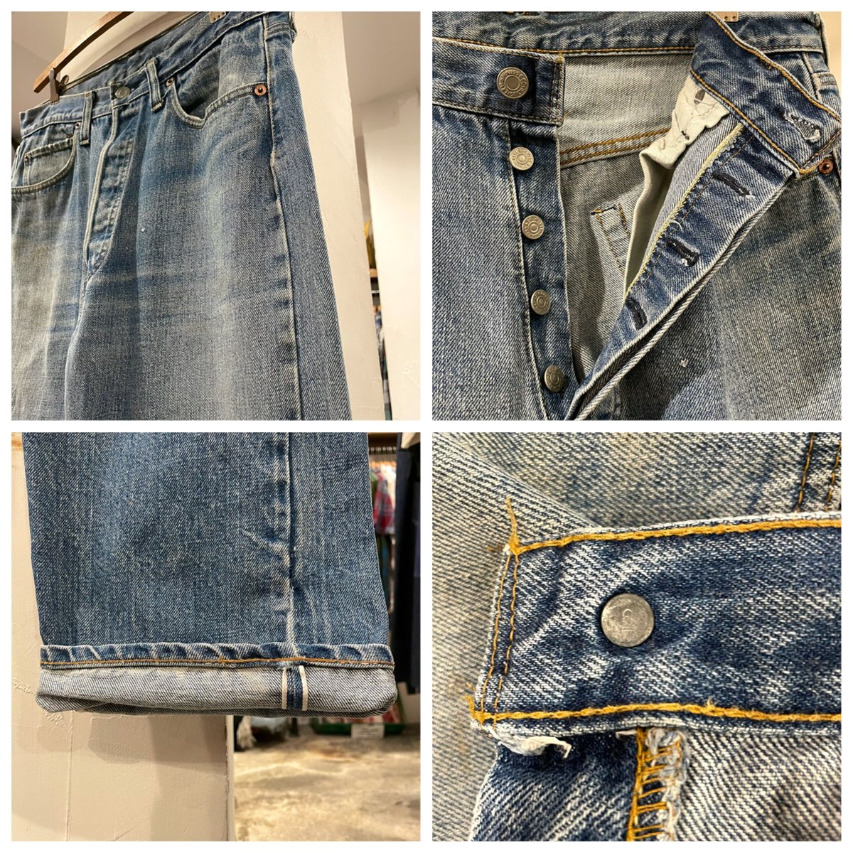 Levi's 1501-0117 66前期 バックポケット裏シングルステッチ Levi's 1501-0117 66前期 バックポケット裏シングルステッチ