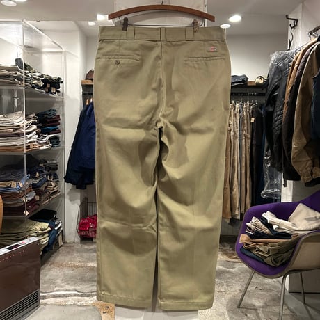 90s　Dickies 874　ワークパンツ　ディッキーズ　ベージュ　38×30　USA製　(S3983)