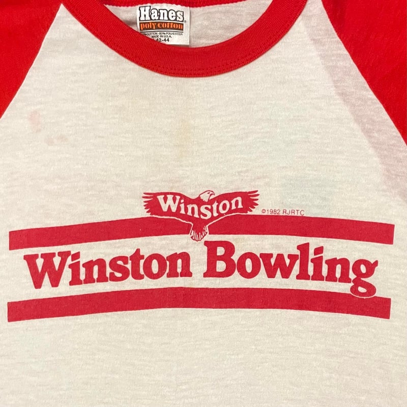 80s Hanes ラグラン Tシャツ USA製 Size L Winston ©1982 (
