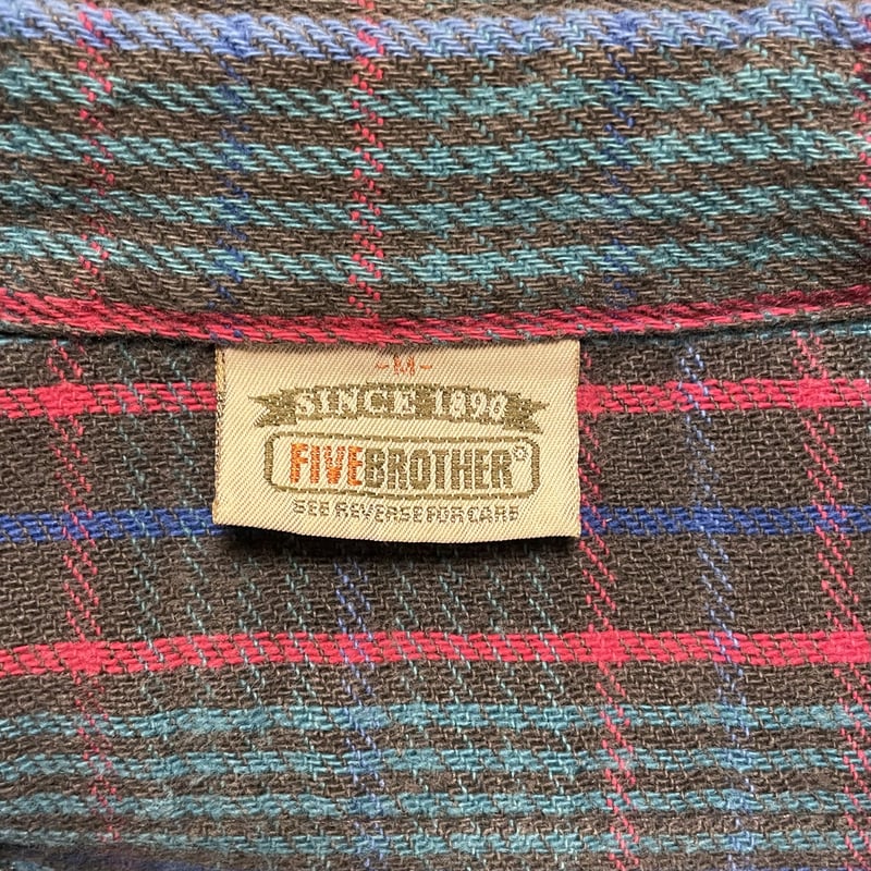 80s FIVE BROTHER ネルシャツ USA製 ファイブブラザー コットン
