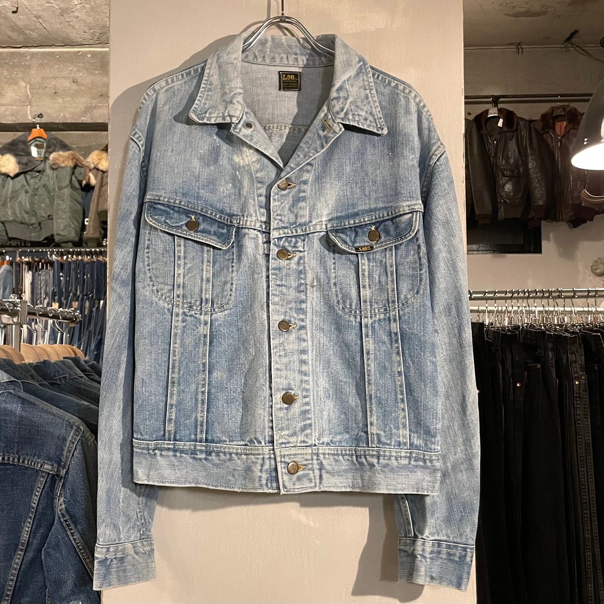 70s〜80s Lee 220 デニムジャケット ビッグサイズ 50R LEE(リー) 80S VINTAGE 220-J DENIM JACKET USA製 デニムトラッカー