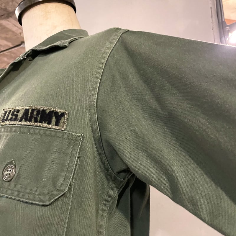 60s US ARMY ユーティリティシャツ 筒袖 OG 107 COTTON SATTEN