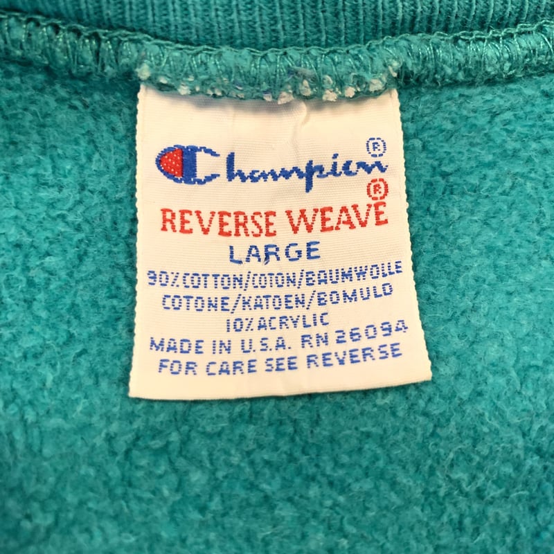90s Chanpion reverseweave リバースウィーブ ターコイズブルー 90s Chanpion reverseweave リバースウィーブ ターコイズブルー