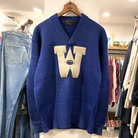 THE STANDARD PENNANT Vintage Lettered Sweater　 30-40s　Ｖネック　ヴィンテージレタードセーター　(S0681)
