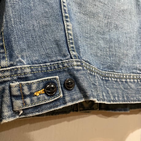 70s　Lee 220-J　デニムジャケット　USA製　Size 38相当　リー　2ポケ　左綾　(S5736)